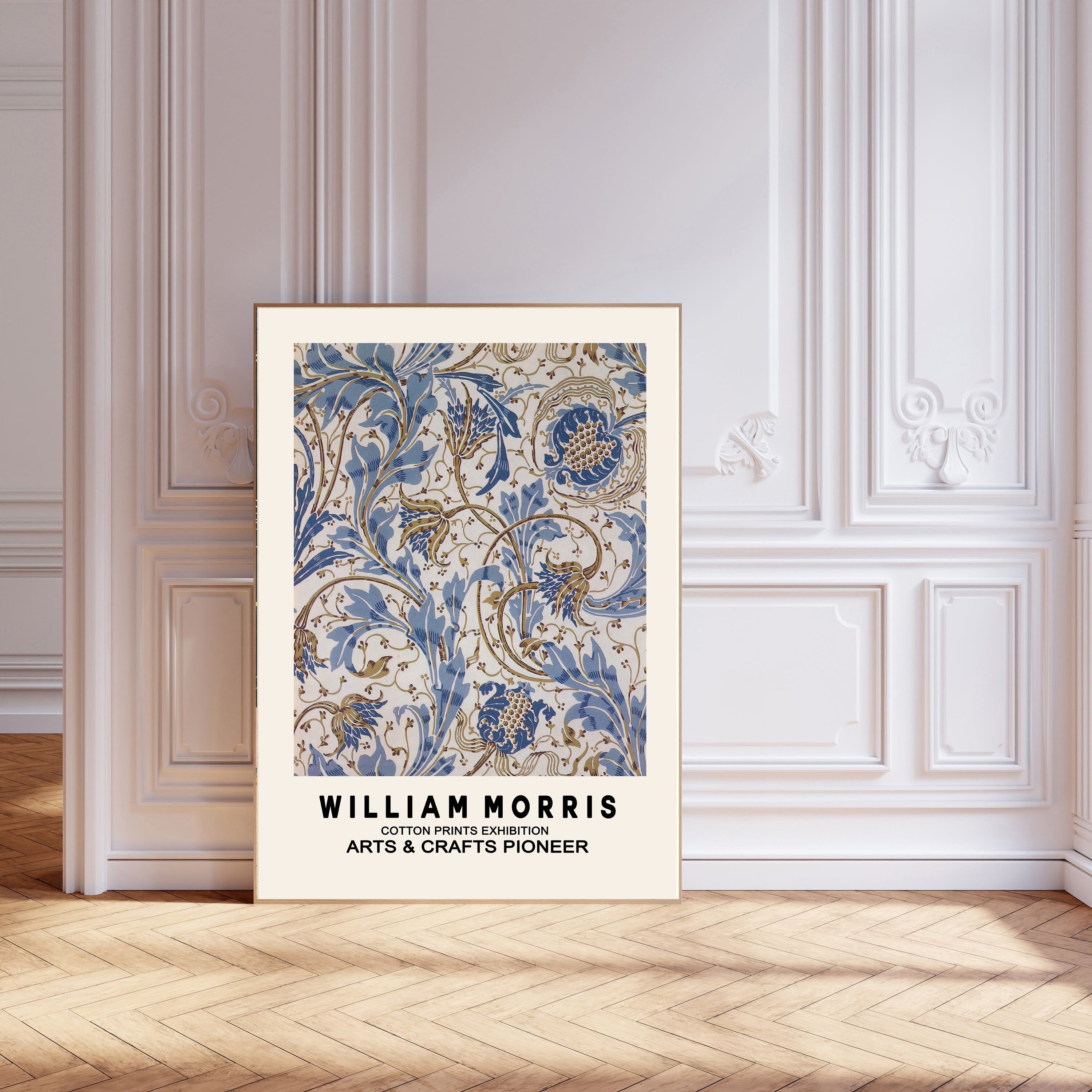 Stampa artistica blu vintage di William Morris