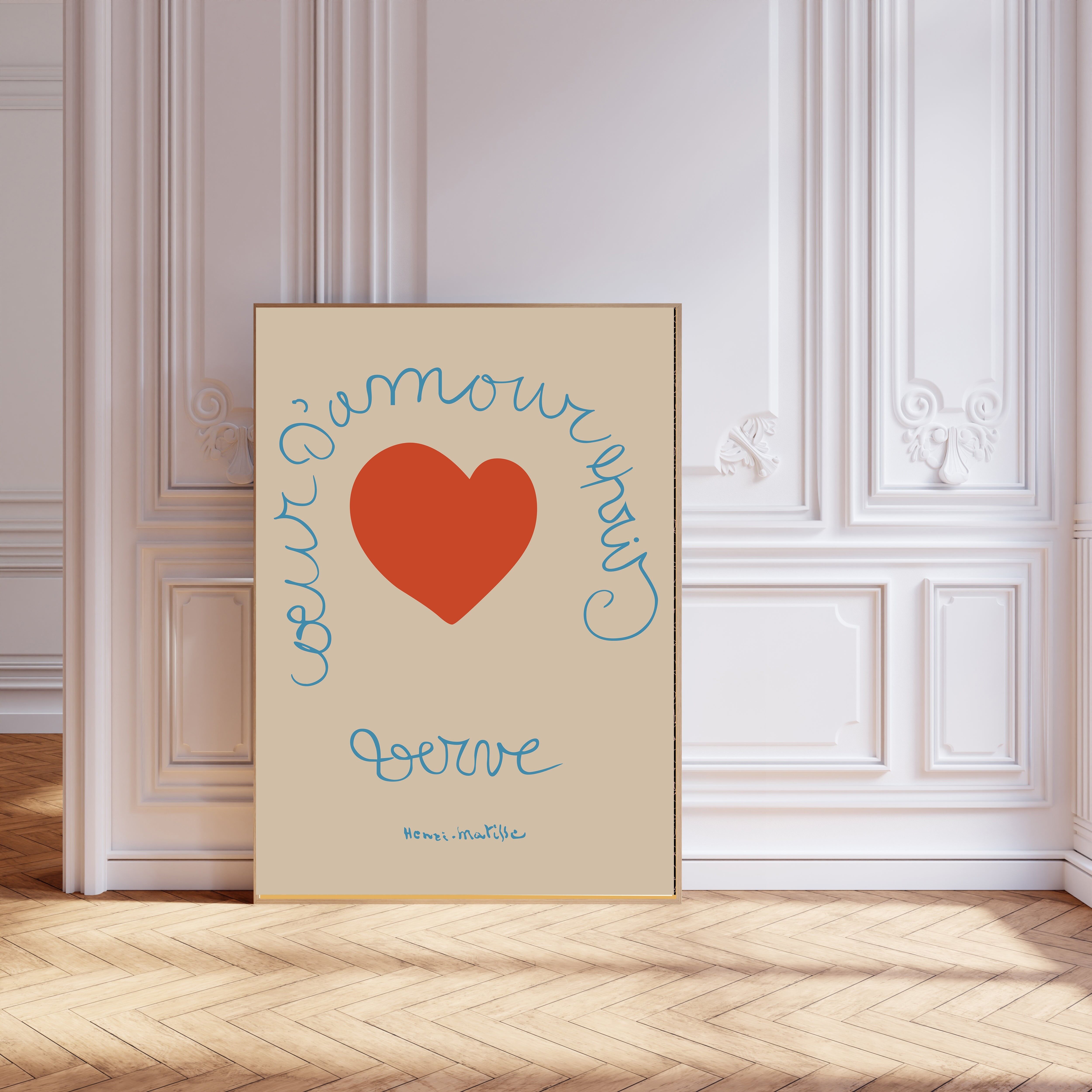 Stampa artistica del cuore rosso di Matisse