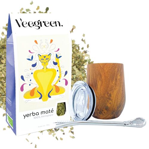 Coffret Dégustation Maté bio avec calebasse et bombilla