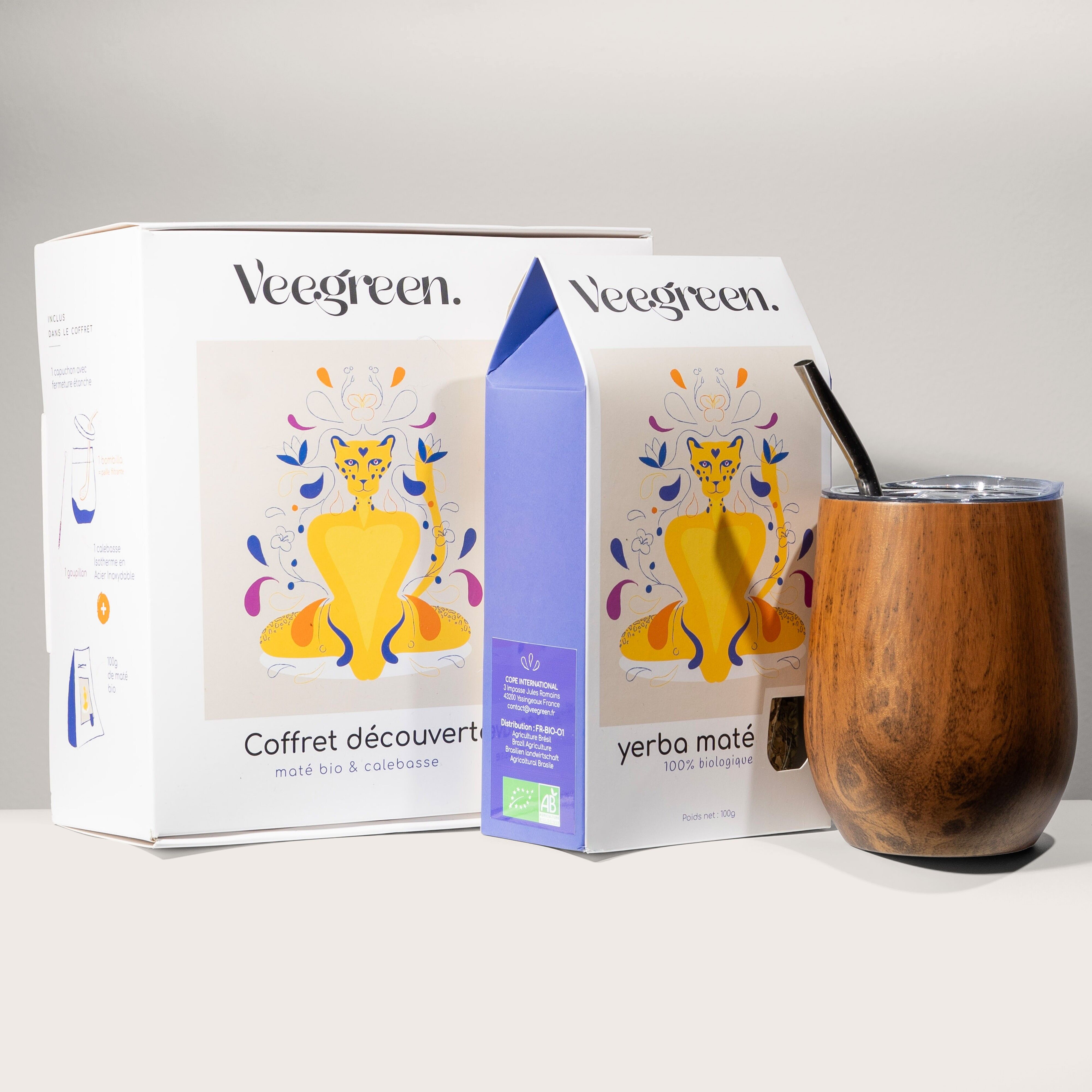 Scatola di degustazione di Mate biologico con zucca e bombilla