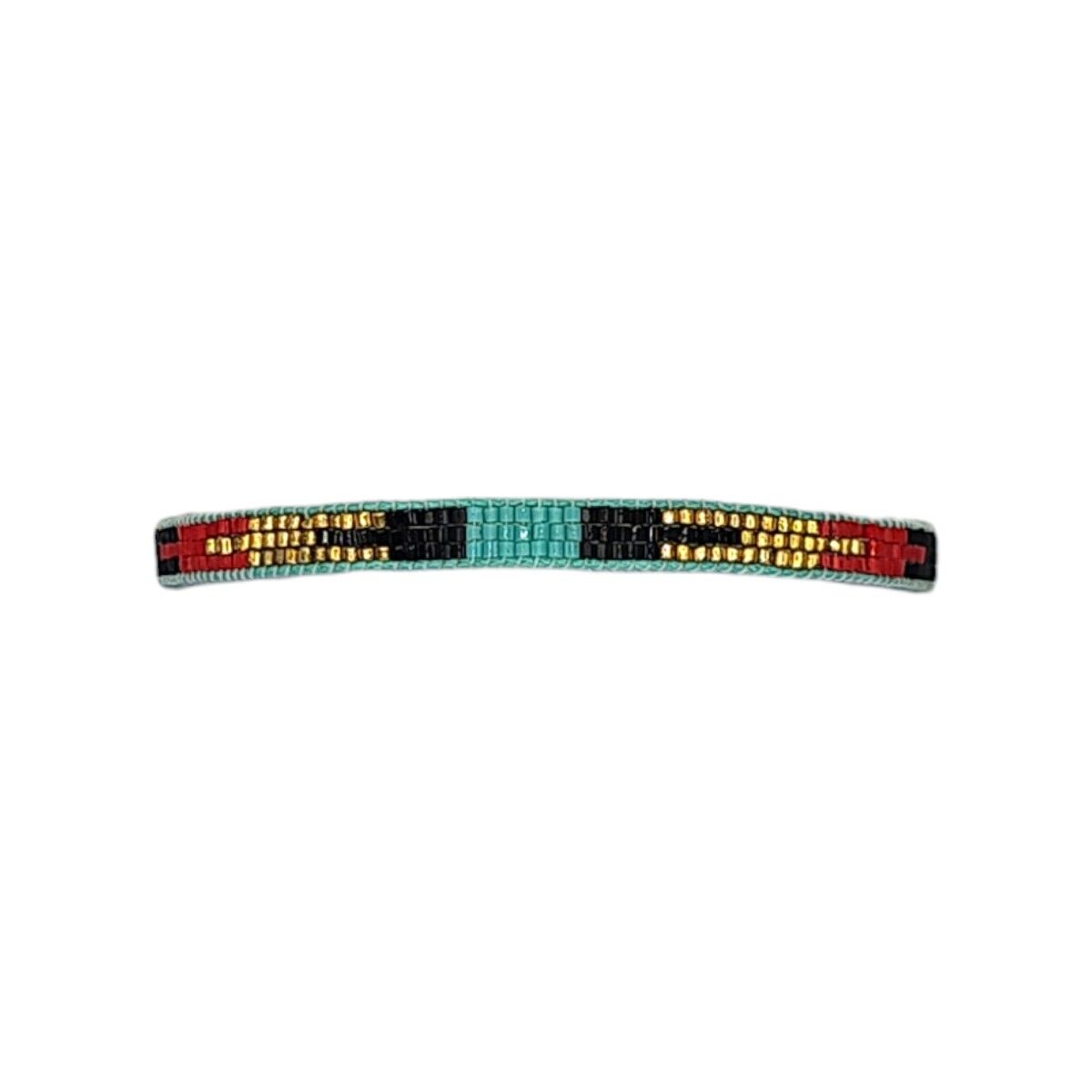 Bracciale con perline mix acquamarina e nero