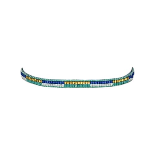 Lapis Mix Beaded Stripe Bracelet