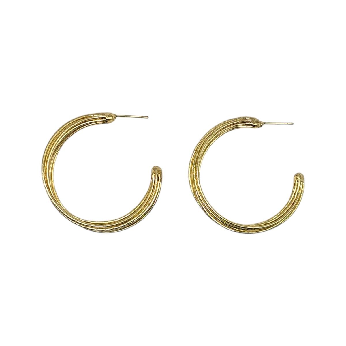 Orecchini a cerchio multi fila in oro