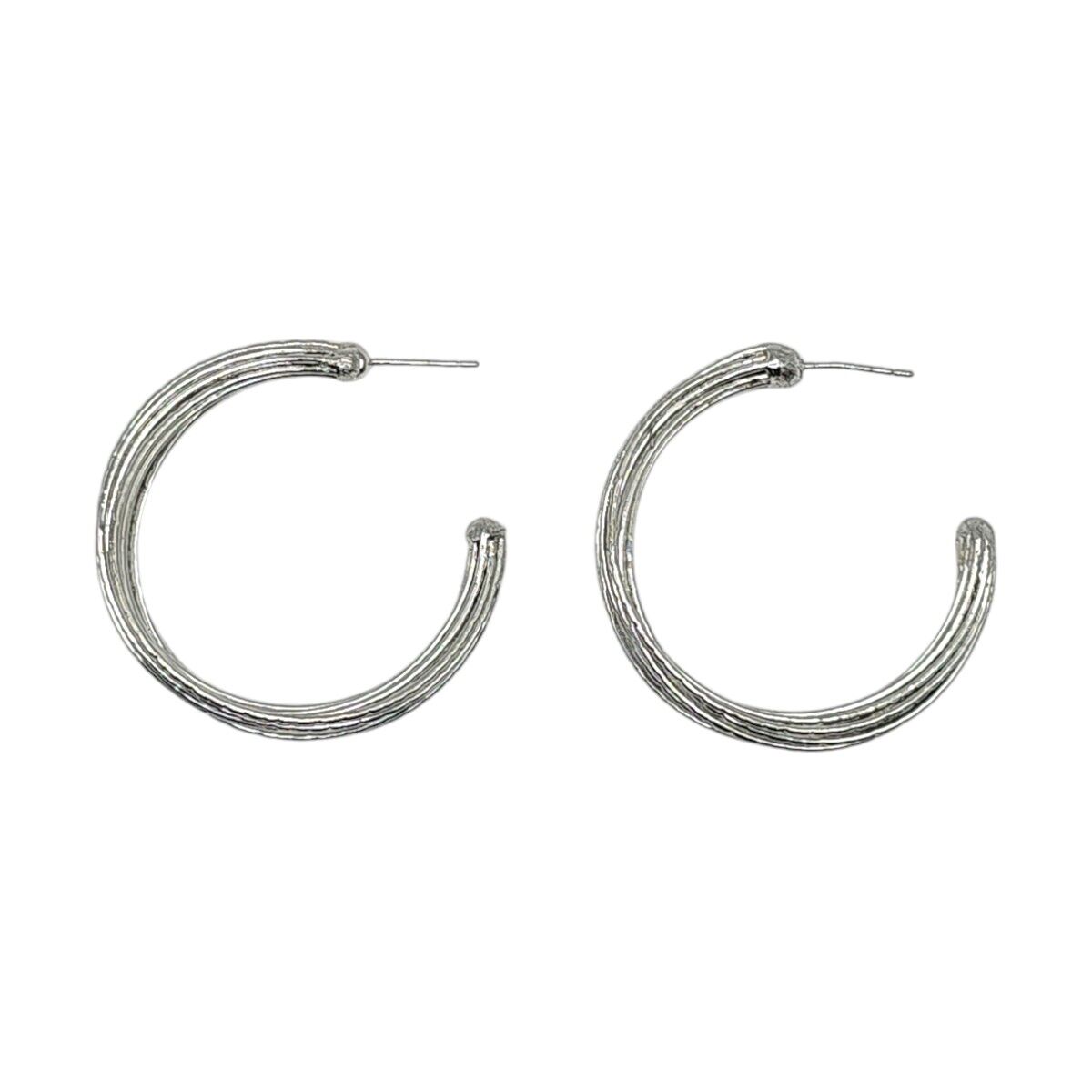 Orecchini a cerchio multi fila in argento