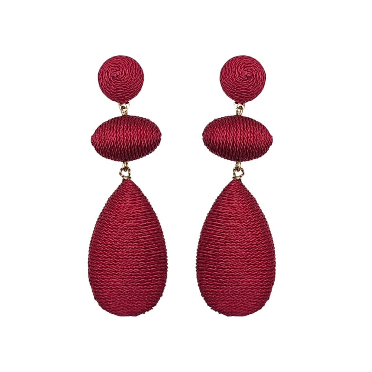 Statement-Ohrringe in ovaler Tropfenform in Fuchsia