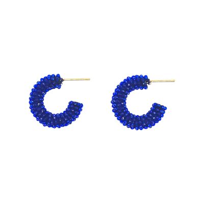 Lapis Mini Cluster Hoop Earrings