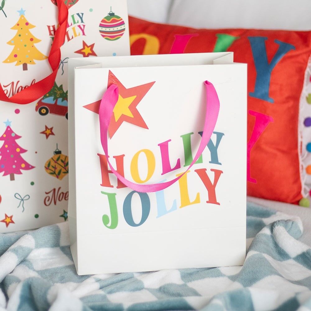 Sacchetto regalo Holly Jolly da 23 cm