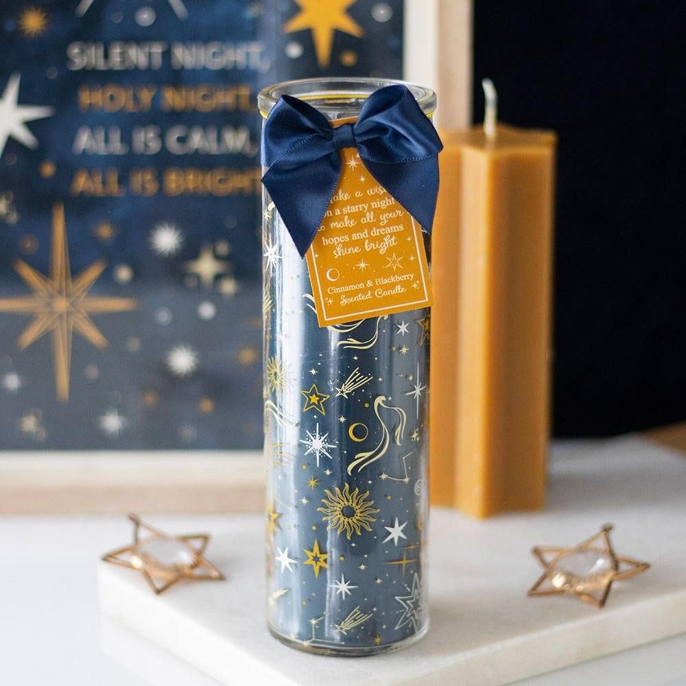 Candela tubolare alla cannella e alla mora Starry Night