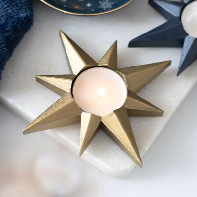 Portacandele Tealight a forma di stella dorata