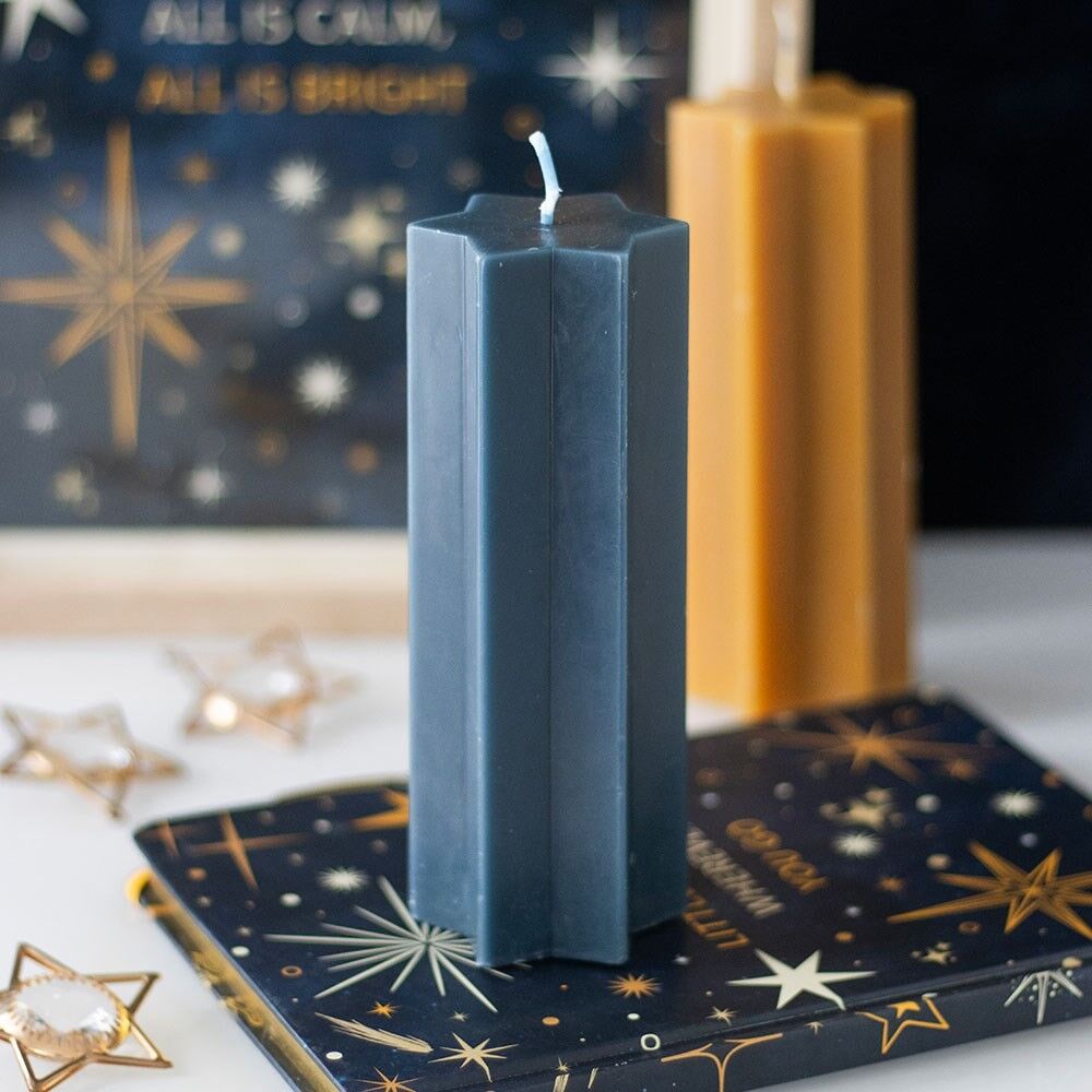 Candela conica a forma di stella Navy Starry Night
