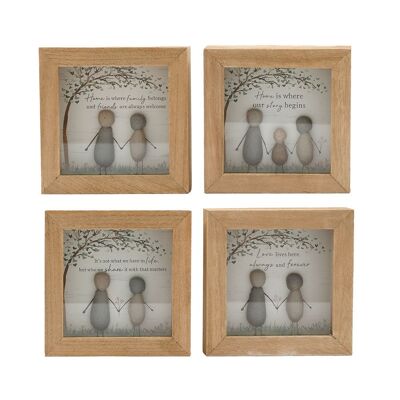 12cm Pebble Love/Home Plaque