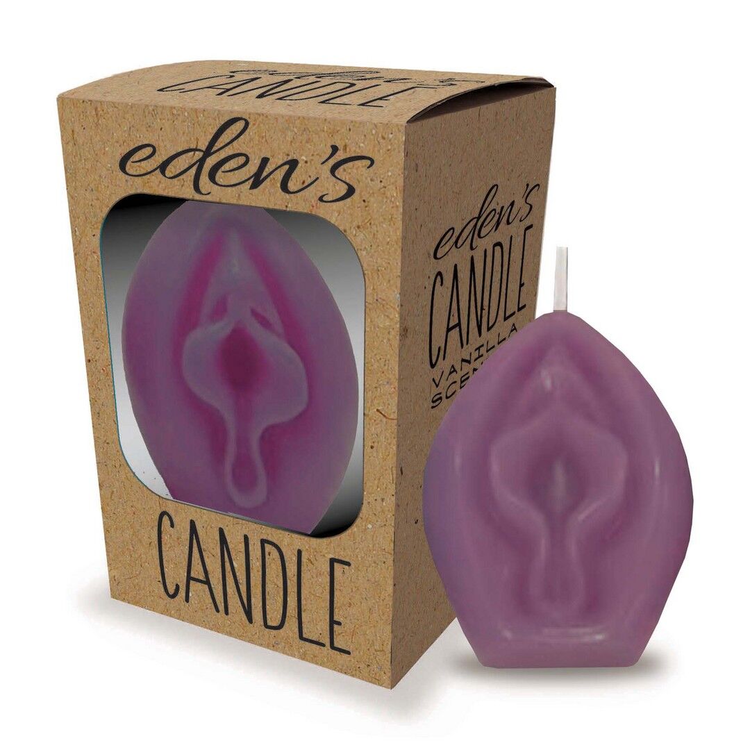 Edenâs Candle - Vanilla Scented Vagina - Eggplant