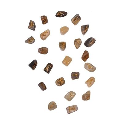 Conjunto de runas con bolsa, 1-2 cm, piedra lunar