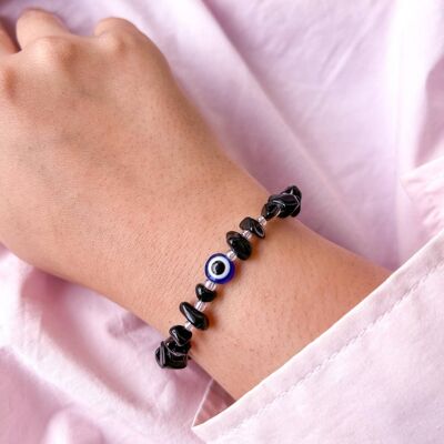 Black Evil Eye Beaded Bracelet