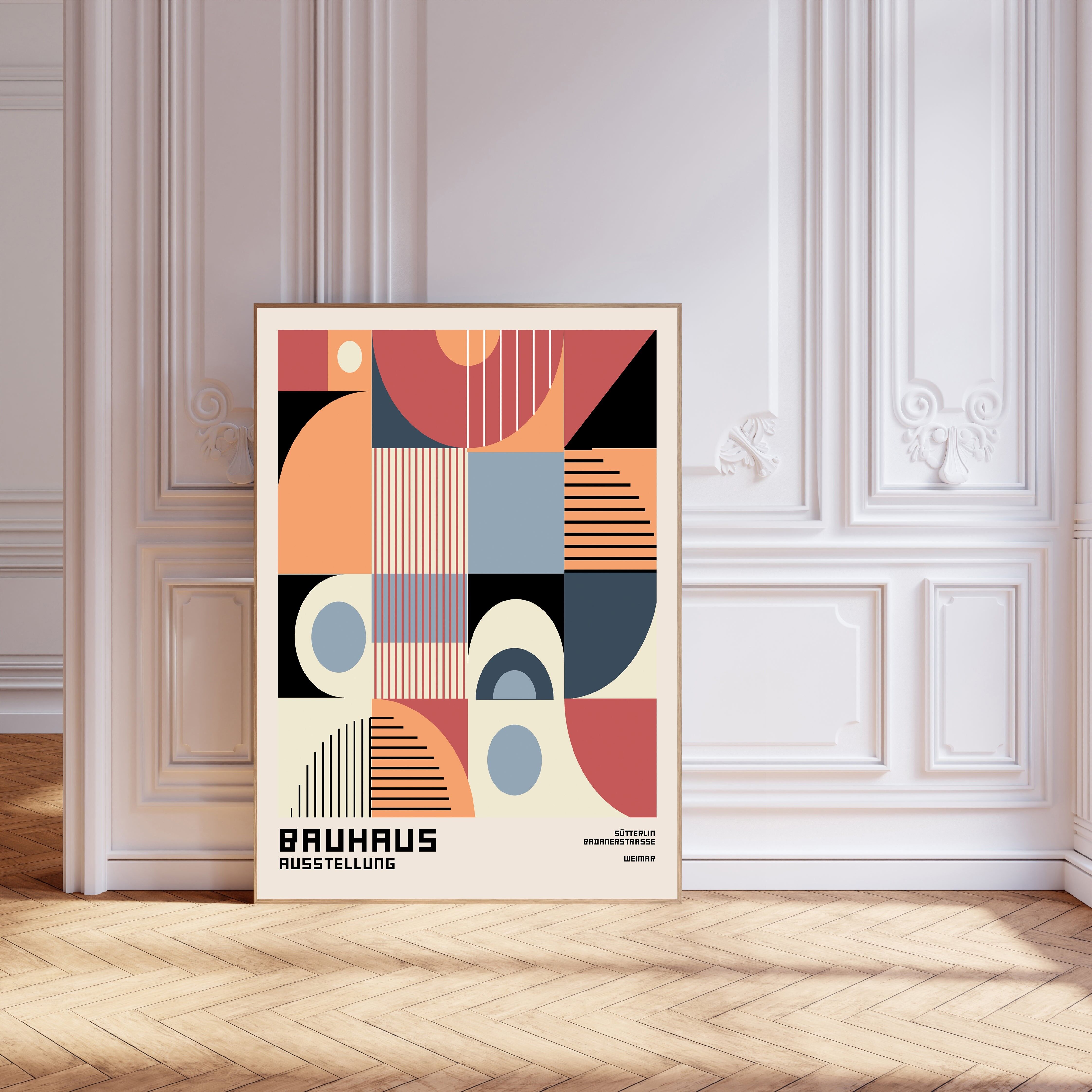 Bauhaus Mitte des Jahrhunderts Kunstdruck