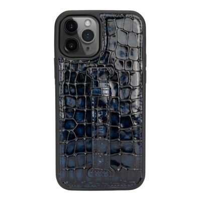 Custodia in pelle con passante per iPhone 12/12 Pro Milano blu