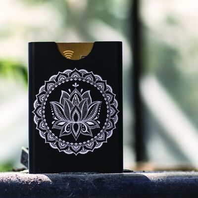 Thin King Card Case - Mandala - Black