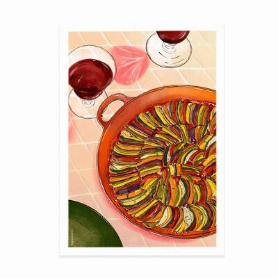 Póster Maridajes de vino y Tian de verduras