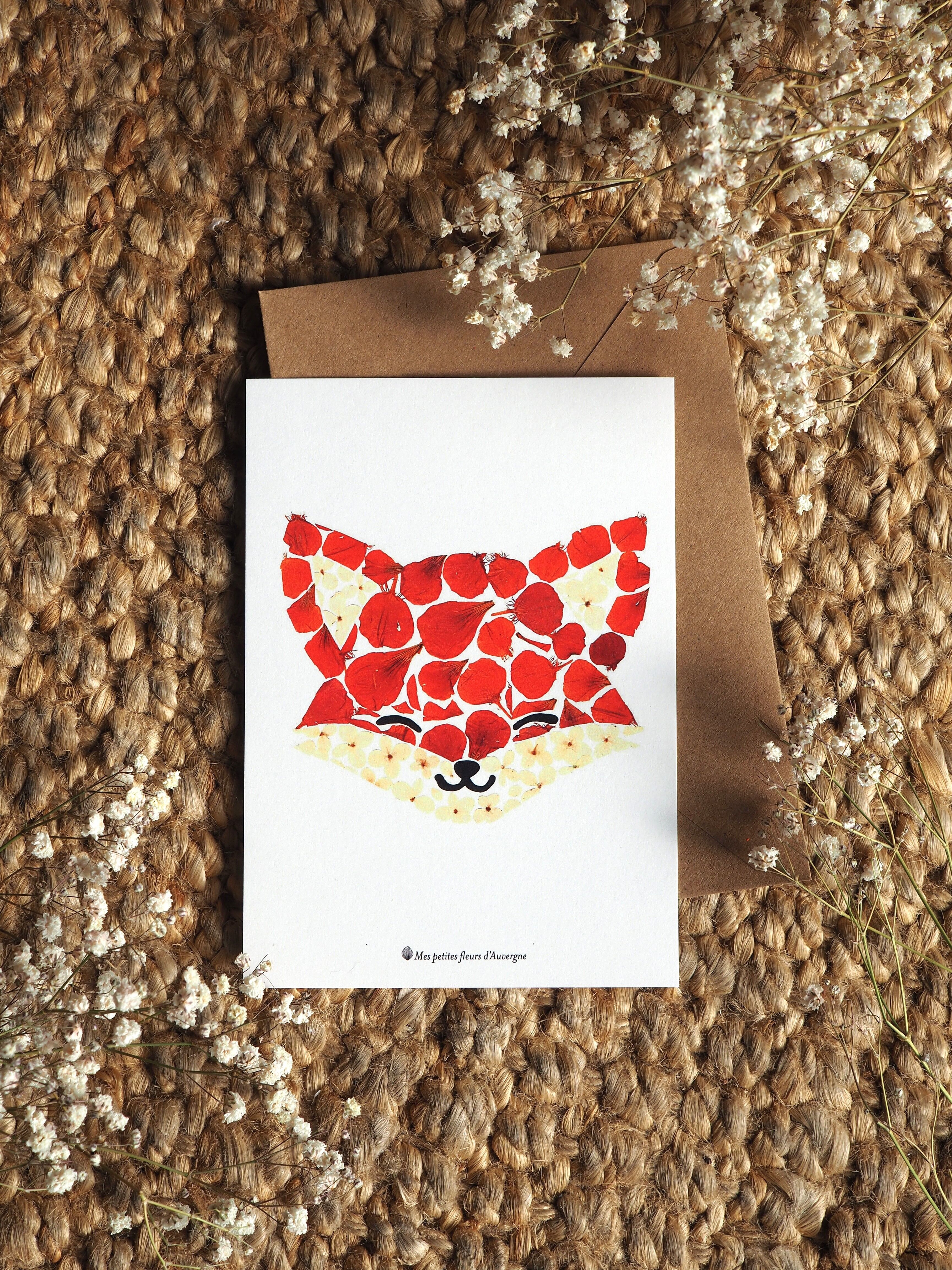 A6 Postcard - Fox Herbarium in dried flowers