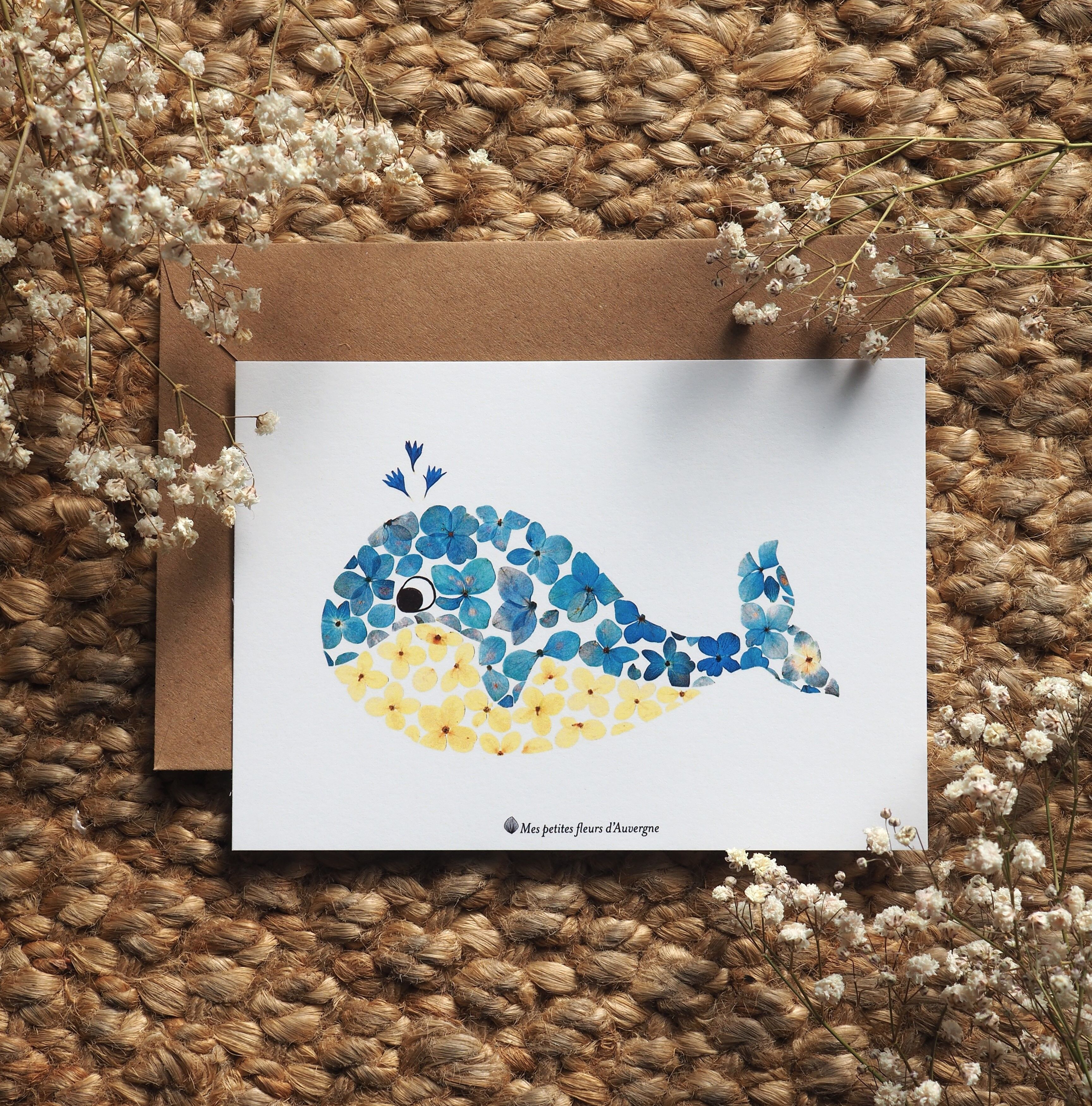 Cartolina A6 - Erbario di balene in fiori secchi