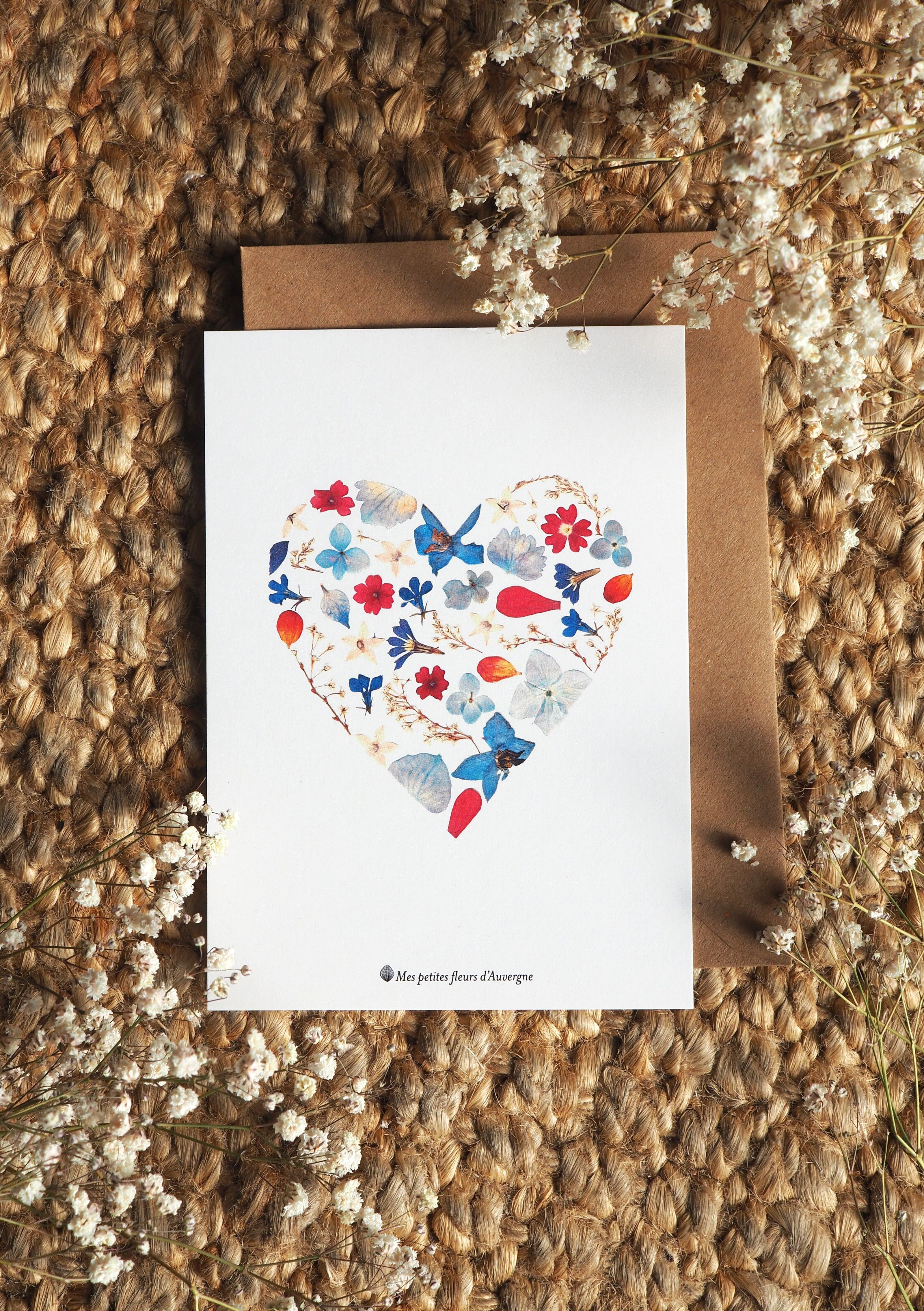 A6 Postcard - Heart Herbarium in dried flowers
