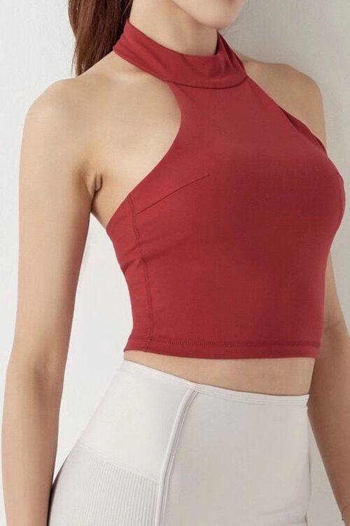 Hera Halter Neck Top Red Rose