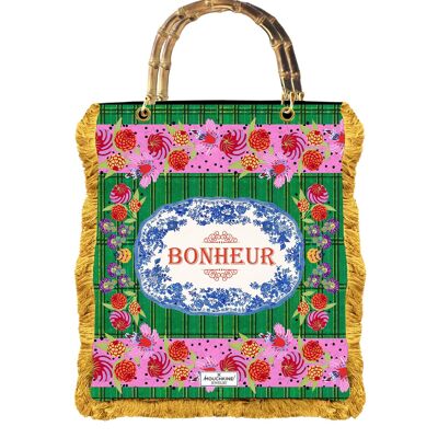 BONHEUR (felicità) borsa in bambù 39x35