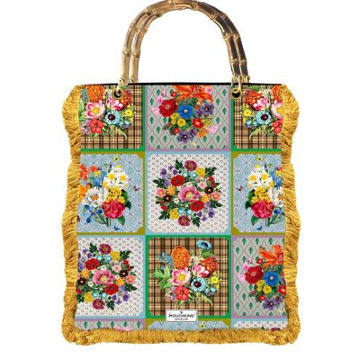 Borsa PATCHWORK in bambù 39x35