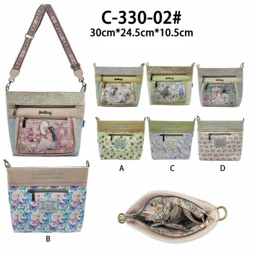 Bolso Bandolera Sintético con Muñeca Sweet Candy de Mujer con 3 Bolsillos Exteriores con Cremallera