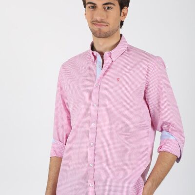 Chemise à carreaux vichi rose