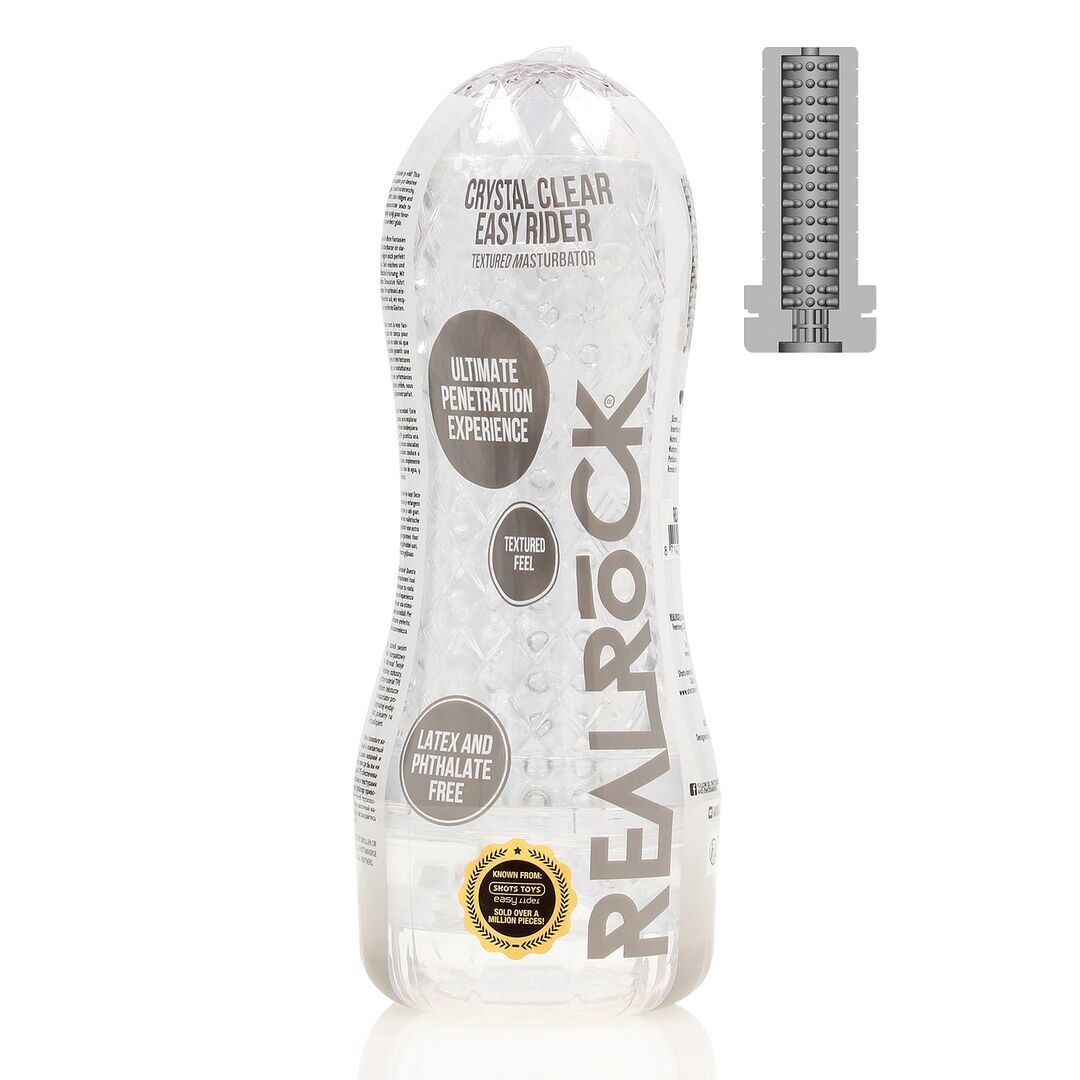 RealRock di Shots - Easy Rider - Masturbatore testurizzato - Trasparente - Tra...