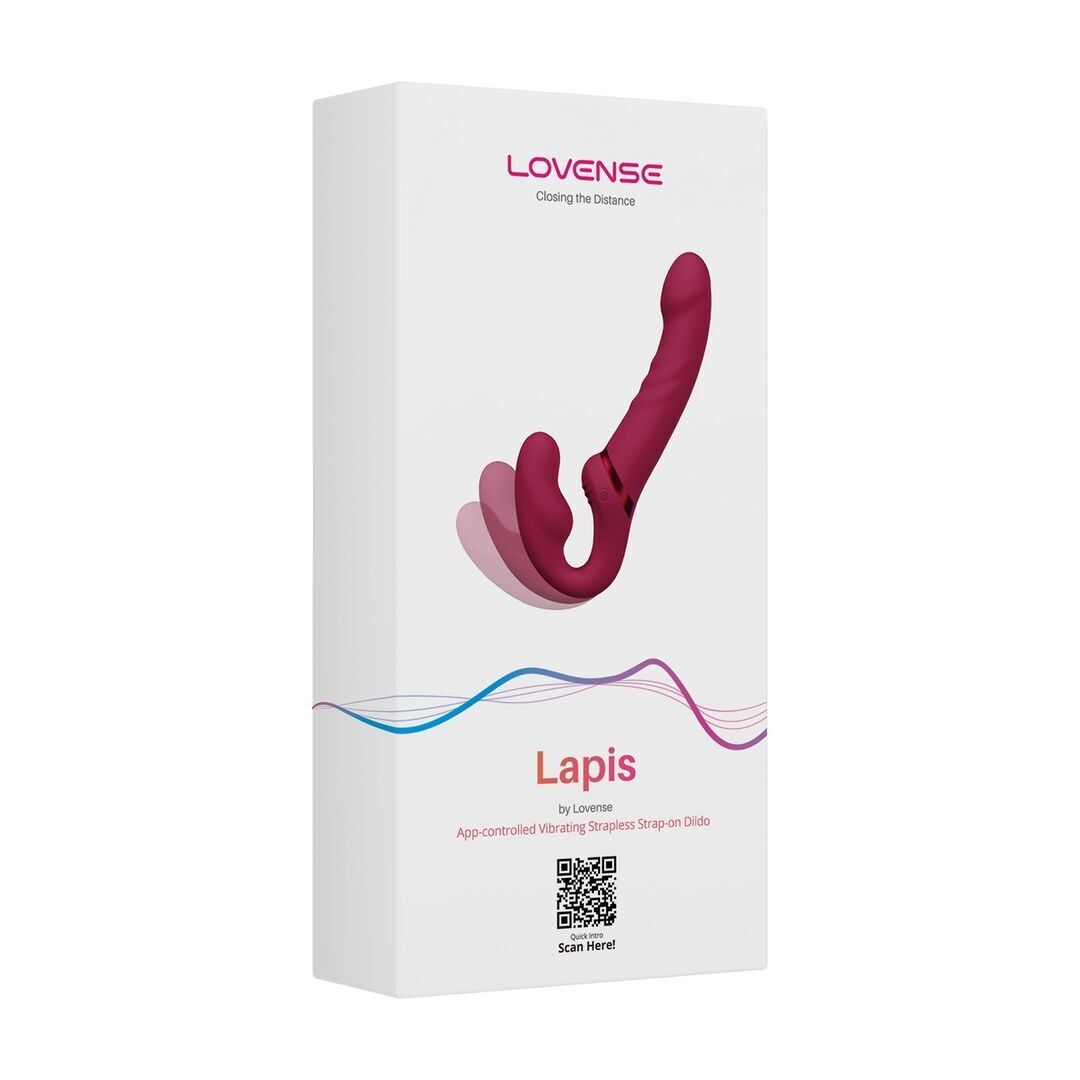 Lapis - App-controlled Dual Ended Vibrating Strapless Strap-on - Red