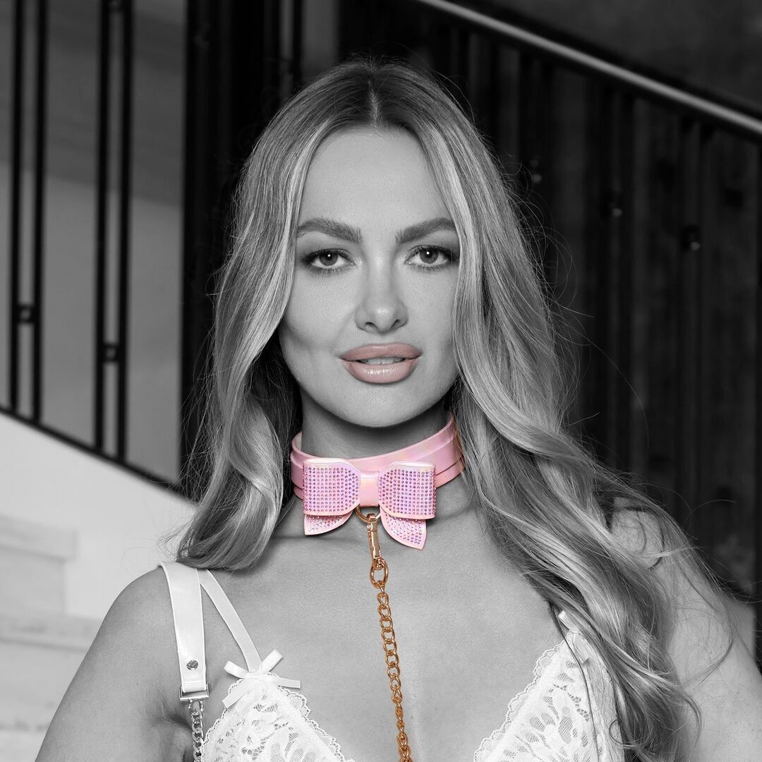 Ahi!di Shots - Collezione Paris - Collare con guinzaglio - Rosa - Rosa