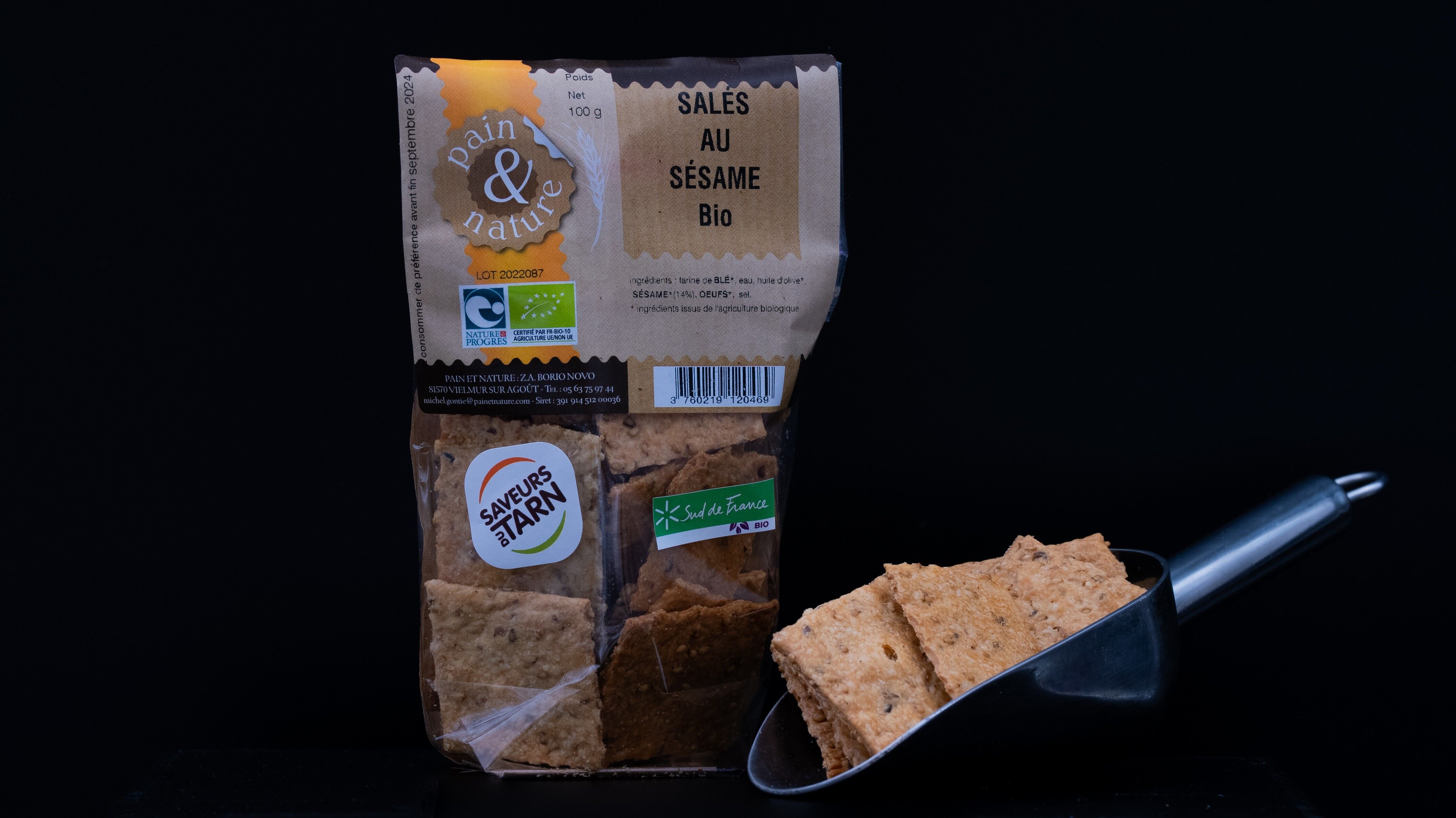 Galletas Saladas Ecológicas - Galletas de Sésamo - 100G