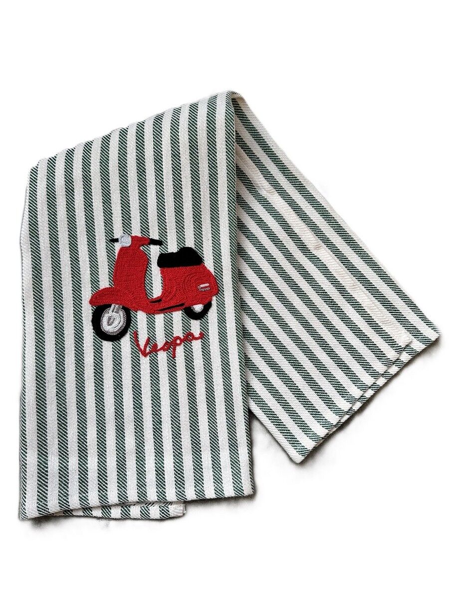 Vespa - Torchon brodé Pomelo