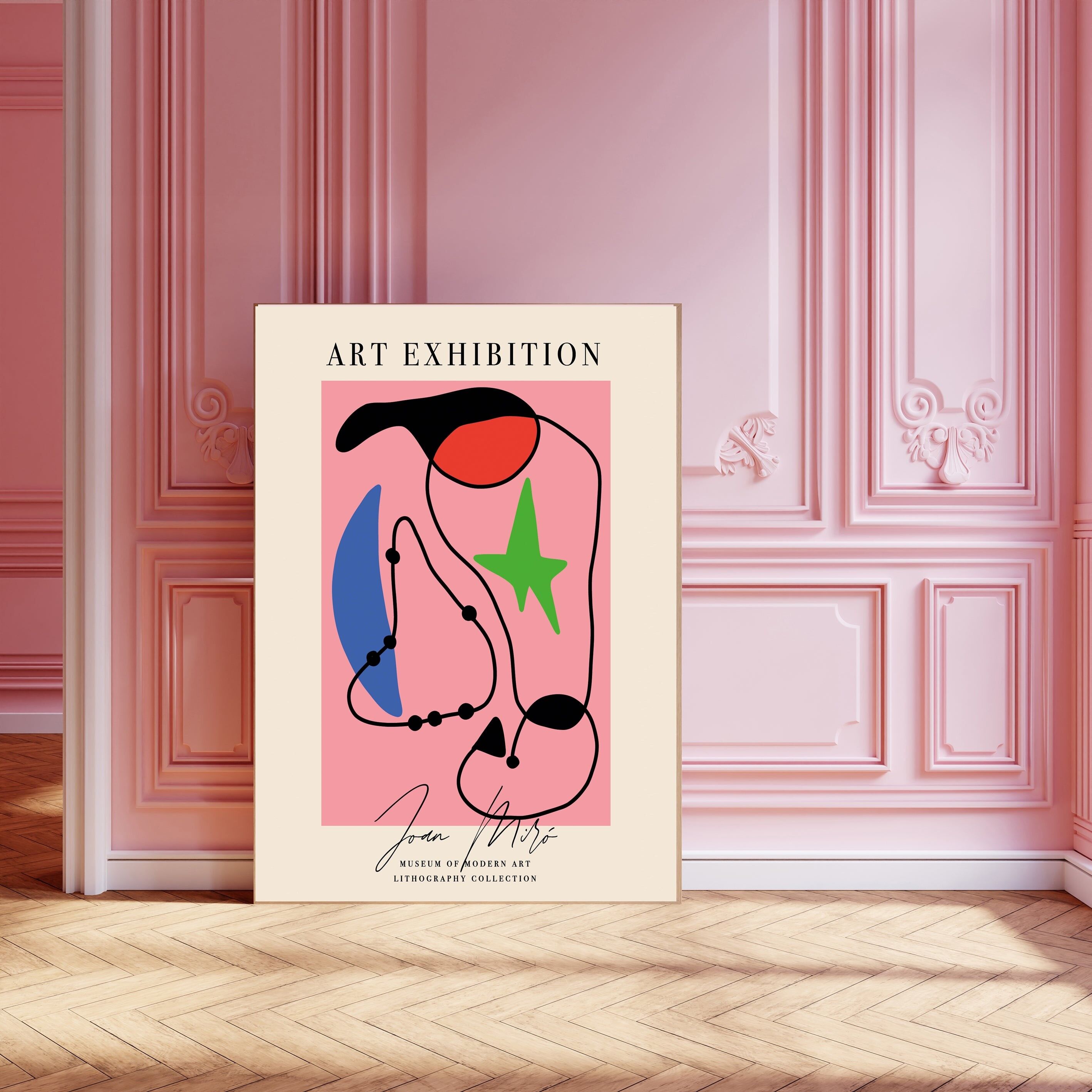 Impression d'art d'une exposition d'art inspirée de Joan Miro