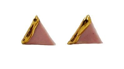 Rosendreiecke Porzellan Ohrringe