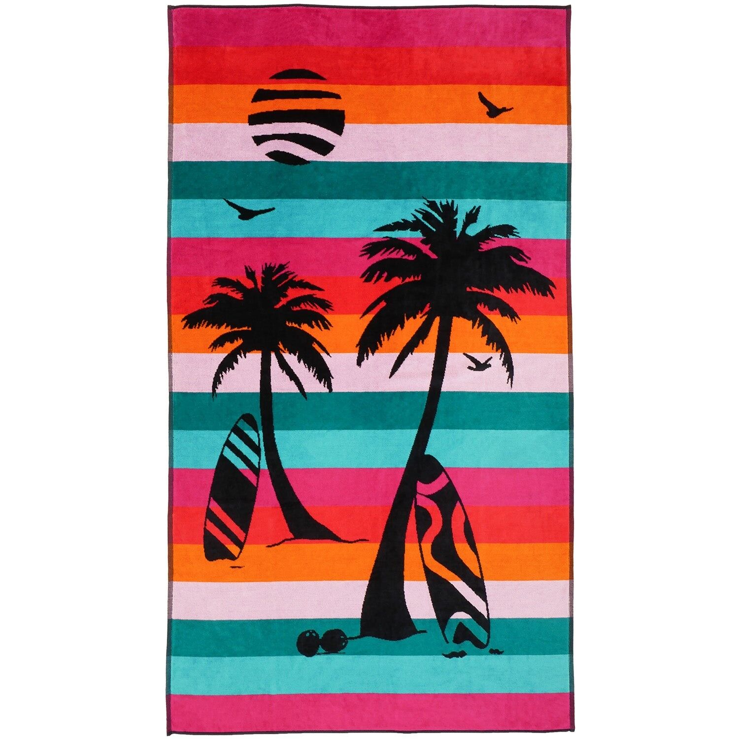 Toalla de playa de rizo de terciopelo jacquard multicolor 95x175 440 g/m² - Maupiti