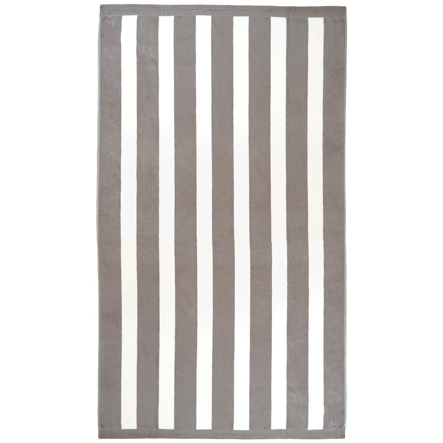 Beiges Jacquard-Strandtuch aus Veloursfrottee 100x175 470g/m² - Bahia Taupe