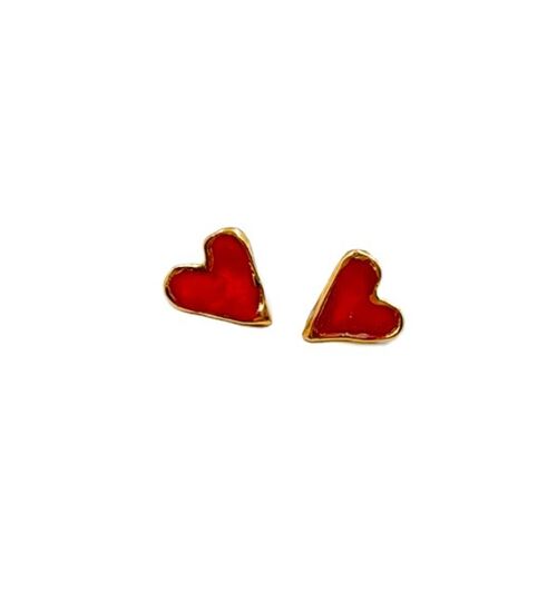 Red Heart Porcelain Earrings