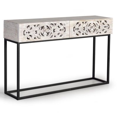 Consola - Madera de Mango y Metal - - 77x120x30cm