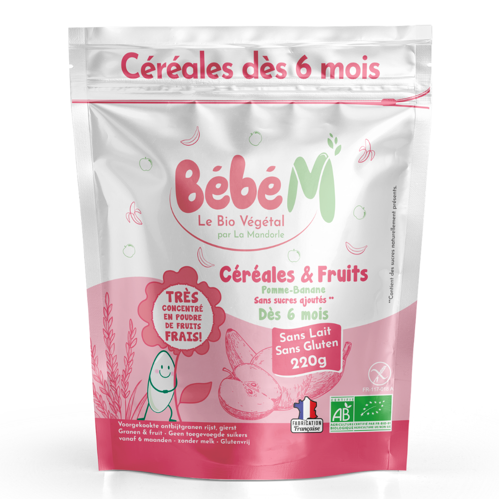 BEBE M : Céréales & Fruits en poudre - 220g