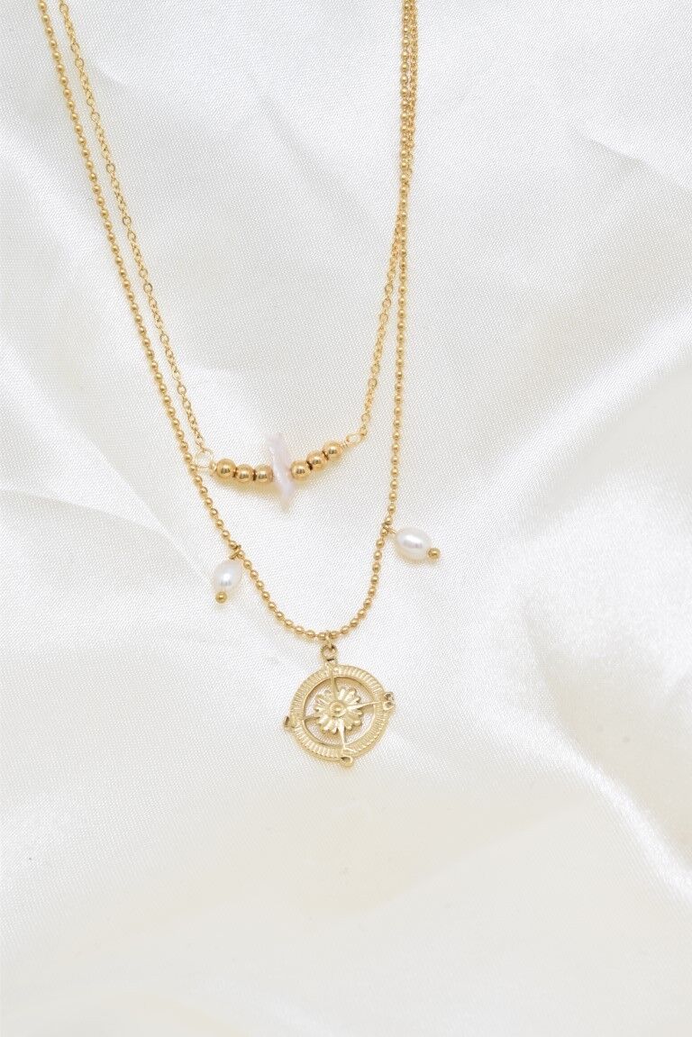 Collar de acero inoxidable de doble hilera - BJ210229OR