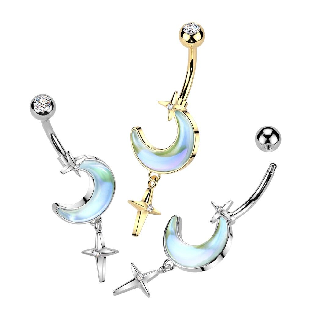 AHDIA Navel Piercing in Steel, Resin and Zirconium