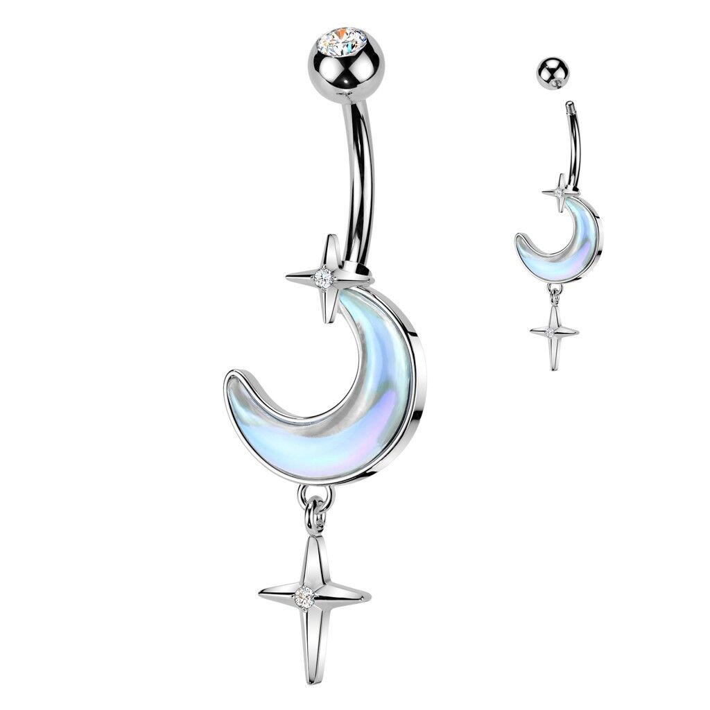 Piercing Nombril AHDIA en Acier, Résine et Zirconium