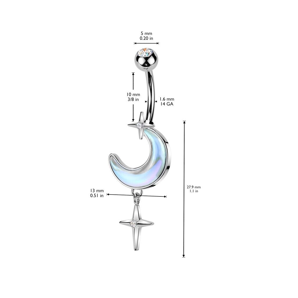 Piercing Nombril AHDIA en Acier, Résine et Zirconium