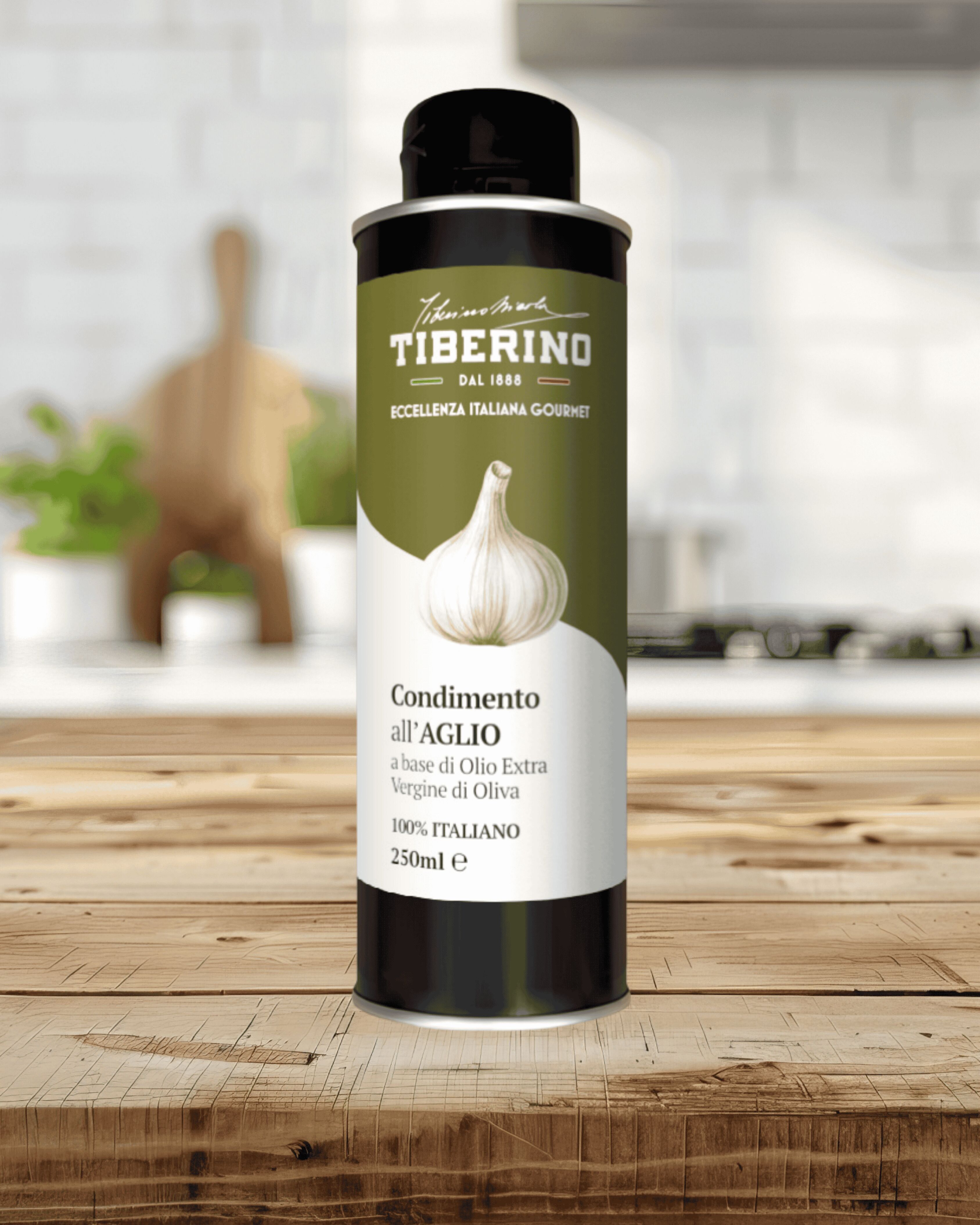 Condimento all'aglio con olio extravergine di oliva italiano spremuto a freddo 250ml