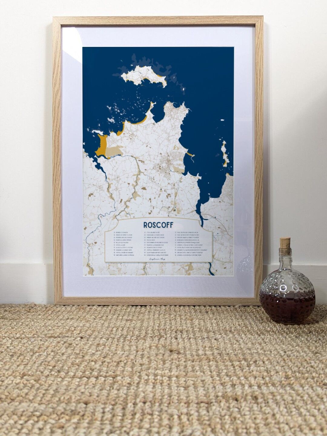 Póster con el mapa de Roscoff - Checkmap
