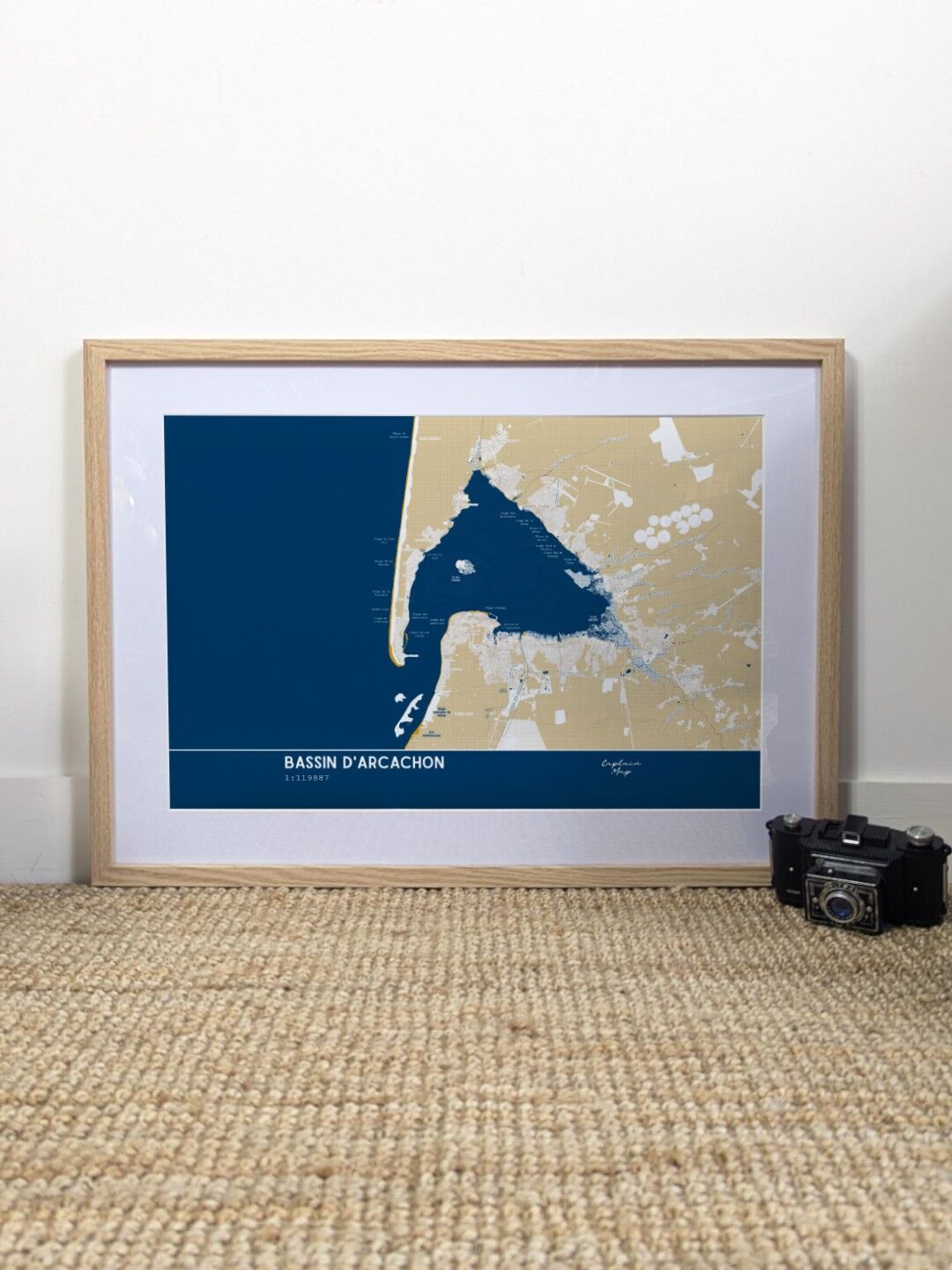 Poster della mappa del bacino di Arcachon – Simplemap