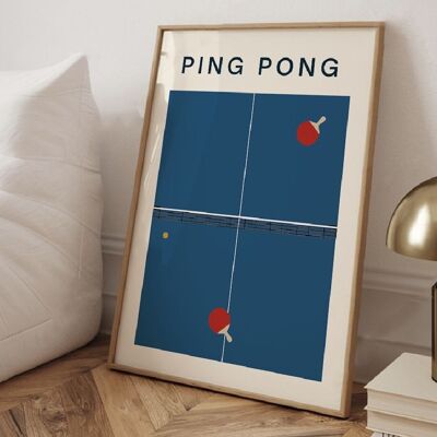 Póster de ping-pong - Decoración deportiva minimalista